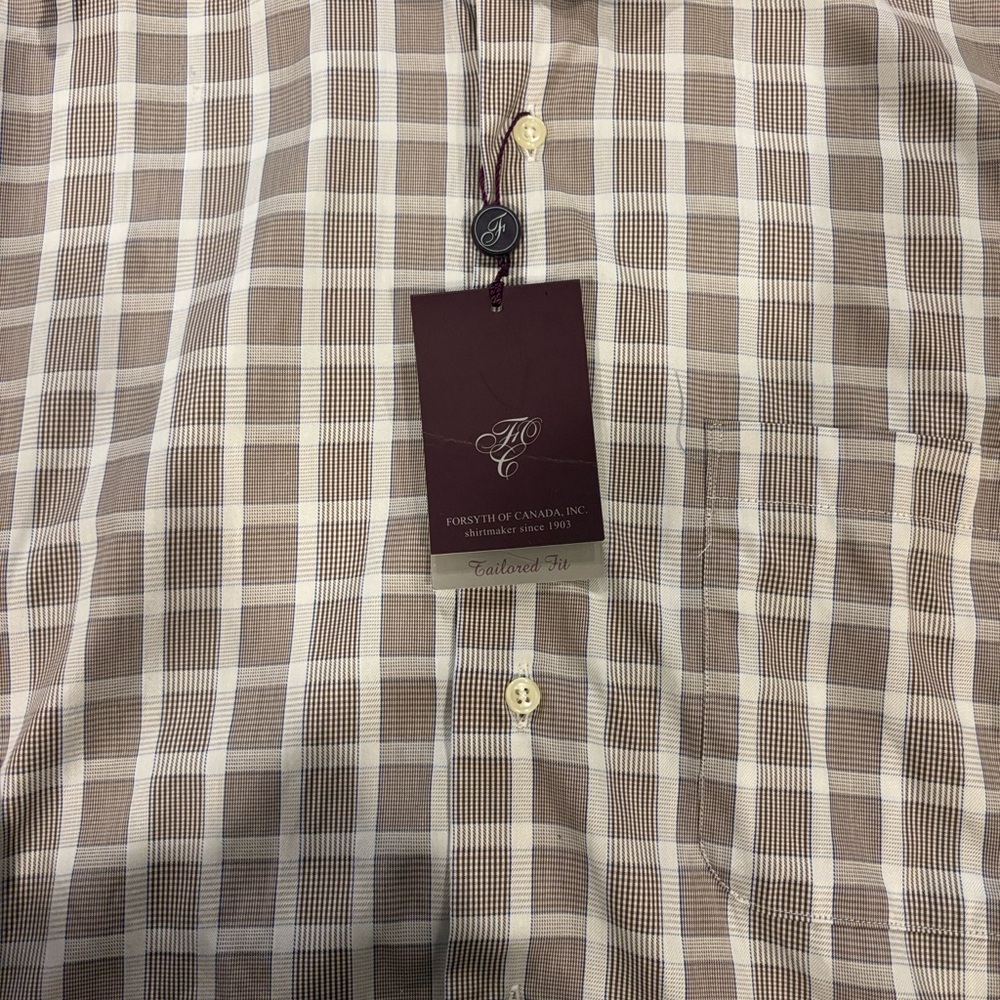 Classic Tan Plaid Button-Down Shirt - Picture 7 of 10